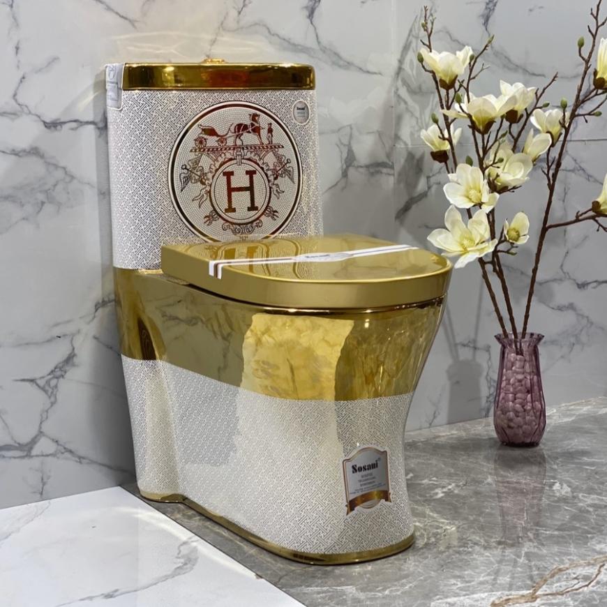 Bồn cầu 1 khối 2086 hoa văn