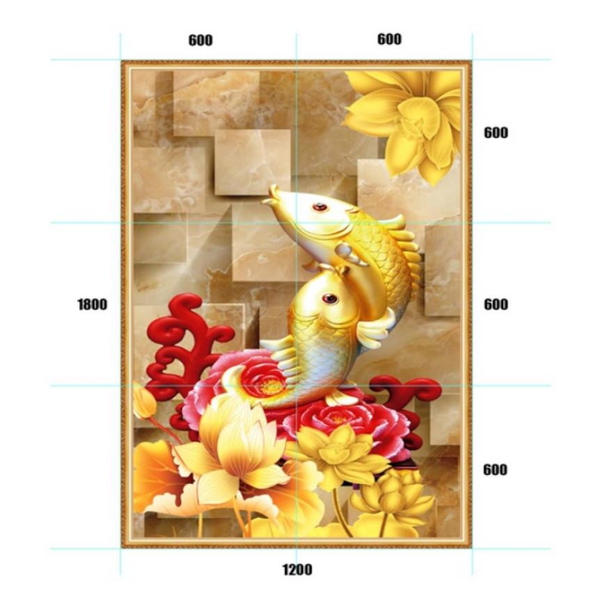 Gạch tranh 5D cây kim tiền - thuyền vàng KT29