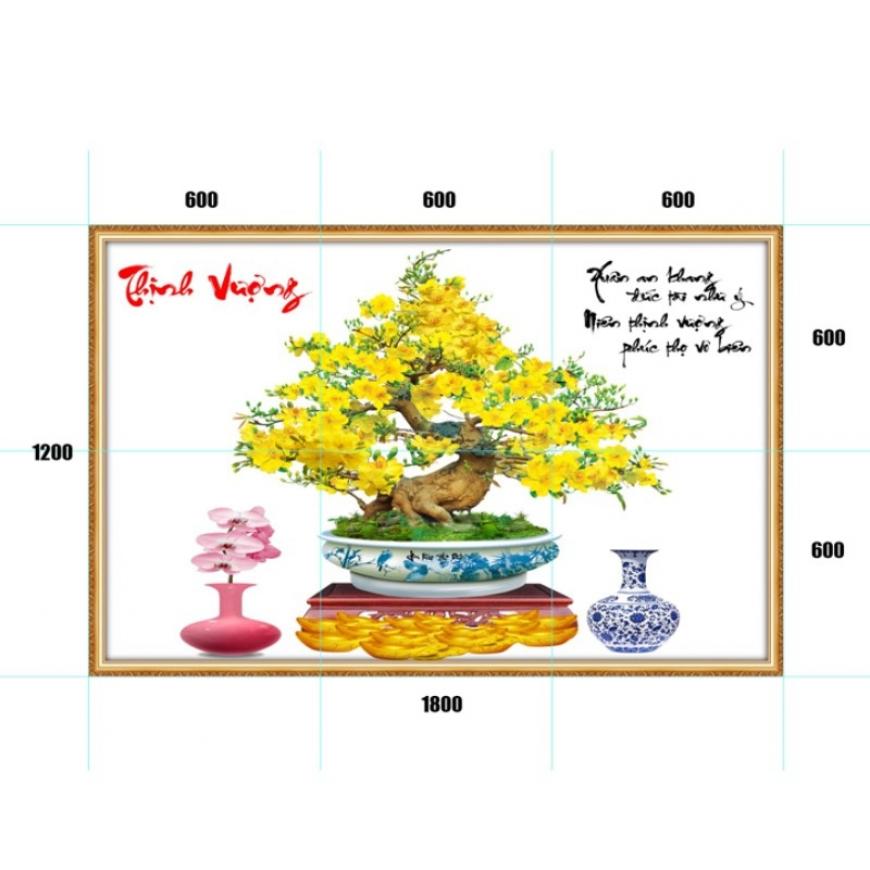 Gạch tranh trang trí cây mai MV10