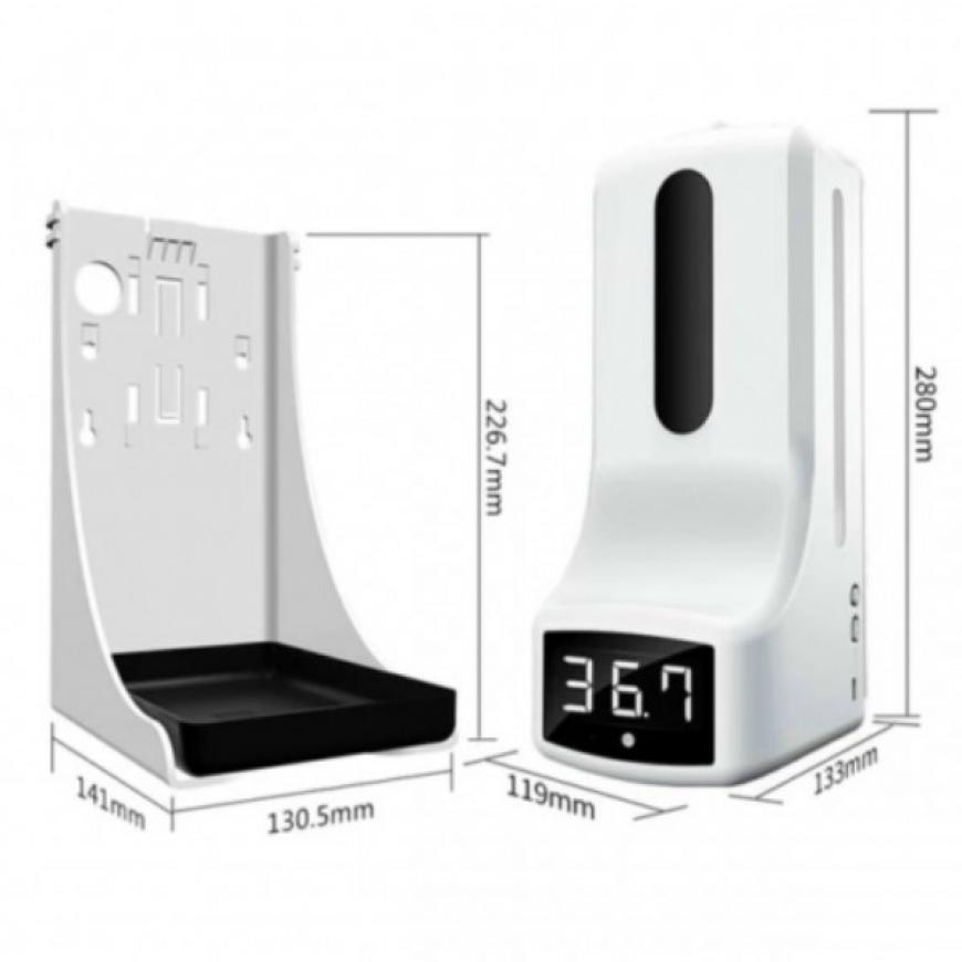 Máy xịt cồn cảm ứng tự động kết hợp máy đo thân nhiệt 2 trong 1K9 Pro